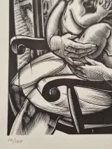 Originele houtsnede / houtgravure "Soetkin met de boorling" - gelimiteerd (16/100) – foto 5 – kavel bij De Kringwinkel, Gent
