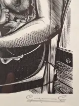 Originele houtsnede / houtgravure "Soetkin met de boorling" - gelimiteerd (16/100) – foto 6 – kavel bij De Kringwinkel, Gent