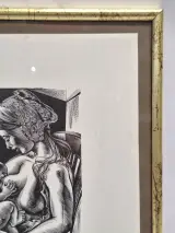 Originele houtsnede / houtgravure "Soetkin met de boorling" - gelimiteerd (16/100) – foto 8 – kavel bij De Kringwinkel, Gent