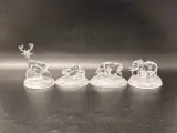 Vierdelige set dierensculpturen in gegoten kristal, stijl Cristal d'Arques – kavel bij De Kringwinkel, Gent