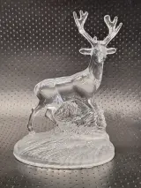 Vierdelige set dierensculpturen in gegoten kristal, stijl Cristal d'Arques – foto 6 – kavel bij De Kringwinkel, Gent