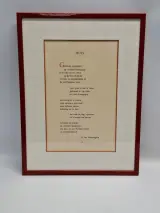 Gedrukt en handgesigneerd gedicht "Huis" - Hubert van Herreweghen - ingelijst – kavel bij De Kringwinkel, Gent