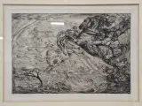 Antieke ets "Steigerende Paarden" - Henri Quittelier (1884–1980) - ingelijst – foto 2 – kavel bij De Kringwinkel, Gent