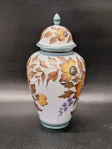 Vintage Gouda Flora Holland Aardewerk Dekselvaas - Decor 'Flora' (#3000) – foto 3 – kavel bij De Kringwinkel, Gent