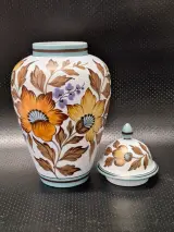 Vintage Gouda Flora Holland Aardewerk Dekselvaas - Decor 'Flora' (#3000) – foto 8 – kavel bij De Kringwinkel, Gent