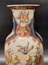 Set van 2 Vintage Chinese Satsuma-Stijl Porseleinen Vazen - Vogels & Pioenrozen (Zhongguo Zhizao) – foto 7 – kavel bij De Kringwinkel, Gent