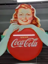 Vintage Coca-Cola reclamespiegel - klassieke pin-up girl met glas – foto 4 – kavel bij De Kringwinkel, Gent