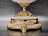 Luxe Klassieke Porseleinen Coupe op Voet - Ceramiche Alfa Italy (Met Messing Beslag) – foto 4 – kavel bij De Kringwinkel, Gent