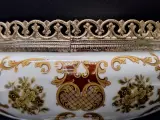 Luxe Klassieke Porseleinen Coupe op Voet - Ceramiche Alfa Italy (Met Messing Beslag) – foto 7 – kavel bij De Kringwinkel, Gent