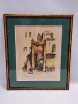 Roger Hebbelinck - Originele kleurenets "Bordighera" - gelimiteerde oplage (23/350) – kavel bij De Kringwinkel, Gent
