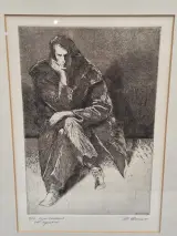 Originele ets en aquatint "De Denker / Piekerende Man" door R. Coorevits - zeldzame eigen handdruk (6/10) – foto 2 – kavel bij De Kringwinkel, Gent