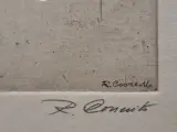 Originele ets en aquatint "De Denker / Piekerende Man" door R. Coorevits - zeldzame eigen handdruk (6/10) – foto 8 – kavel bij De Kringwinkel, Gent