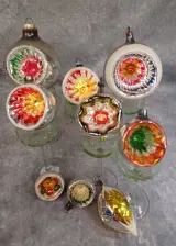 Unieke lot vintage glazen kerstballen met reflector – kavel bij De Kringwinkel, Gent
