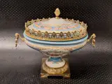 Klassieke Porseleinen Terrine / Bonbonnière met Bronzen Montuur - ACF (Décor de Paris) – kavel bij De Kringwinkel, Gent