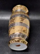 Luxe Porseleinen Vaas - Casa Bohemia S.A. - 24K Goud & Zilver Acid-Etched Decoratie – foto 10 – kavel bij De Kringwinkel, Gent