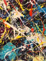 Origineel abstract schilderij "The Jolly Joker" door B. Masson – foto 3 – kavel bij De Kringwinkel, Gent