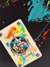 Origineel abstract schilderij "The Jolly Joker" door B. Masson – foto 5 – kavel bij De Kringwinkel, Gent