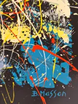 Origineel abstract schilderij "The Jolly Joker" door B. Masson – foto 7 – kavel bij De Kringwinkel, Gent