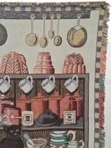 Vintage tapijt / wandkleed met katten in een keuken - Goodwin Weavers (Made in U.S.A.) – foto 5 – kavel bij De Kringwinkel, Gent