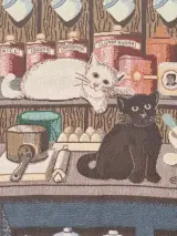 Vintage tapijt / wandkleed met katten in een keuken - Goodwin Weavers (Made in U.S.A.) – foto 8 – kavel bij De Kringwinkel, Gent