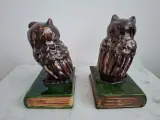 Paar Vintage Majolica Uilen Boekensteunen – St. Peter Graz – foto 4 – kavel bij De Kringwinkel, Herzele