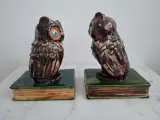 Paar Vintage Majolica Uilen Boekensteunen – St. Peter Graz – foto 5 – kavel bij De Kringwinkel, Herzele
