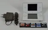 Nintendo DS Lite met 5 spellen en adapter – kavel bij De Kringwinkel, Geraardsbergen