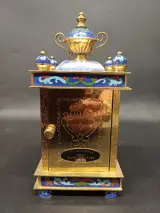 Decoratieve tafelklok in cloisonné-email – foto 3 – kavel bij De Kringwinkel, Ninove