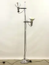 Vintage chroom vloerlamp met 2 spots – Toegeschreven aan Hustadt / Hans Schmidt – foto 6 – kavel bij De Kringwinkel, Antwerpen