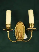 Set van 2 klassieke messing kaarsvormige wandlampen – foto 2 – kavel bij De Kringwinkel, Antwerpen