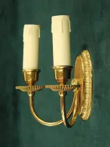 Set van 2 klassieke messing kaarsvormige wandlampen – foto 4 – kavel bij De Kringwinkel, Antwerpen