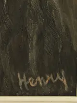 Henry - ‘Il a neigé sur ma chevelure’ - expressief portret + persoonlijke boodschap op de achterzijde, 1962 – foto 6 – kavel bij De Kringwinkel, Antwerpen