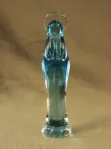 Madonna (Heilige Maagd Maria) beeld van handgeblazen glas – kavel bij De Kringwinkel, Antwerpen