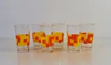 Set van zes Italiaanse vintage glazen, jaren 1960-1970 – kavel bij De Kringwinkel, Turnhout