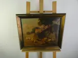 Olieverfschilderij Kippen op het Erf – János Rákosi Uitz (Vermoedelijk) – kavel bij De Kringwinkel, Heverlee