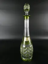 Kristallen Karaf met Stop – Val Saint Lambert (Chartreuse Groen) – kavel bij De Kringwinkel, Heverlee
