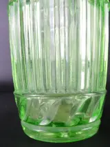 Prachtige Art Deco Uraniumglas 'Celery' Vaas – Bagley 'Carnival' (ca. 1938) – foto 8 – kavel bij De Kringwinkel, Heverlee