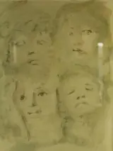 Leonor Fini (1907–1996) litho – Compositie met gezichten – foto 3 – kavel bij De Kringwinkel, Antwerpen
