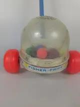 Vintage Fisher Price Corn Popper loopwagen speelgoed – kavel bij De Kringwinkel, Sint-Niklaas
