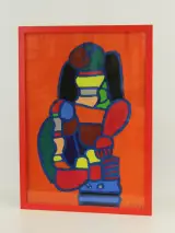 Ivan Vander Vliet - “Standbeeld” - gouache, vroeg werk 2005 – foto 2 – kavel bij De Kringwinkel, Antwerpen