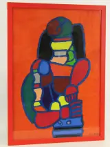 Ivan Vander Vliet - “Standbeeld” - gouache, vroeg werk 2005 – foto 3 – kavel bij De Kringwinkel, Antwerpen
