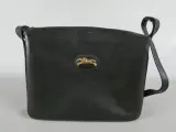 Longchamp zwarte schoudertas met goudkleurig logo – kavel bij De Kringwinkel, Diest