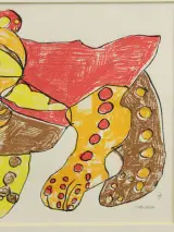 Abstracte grafische print van een roofdier - Tivolishop – foto 5 – kavel bij De Kringwinkel, Antwerpen