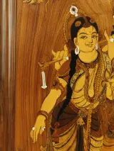 Radha & Krishna Ingelegd Indisch Houten Wandpaneel – foto 6 – kavel bij De Kringwinkel, Antwerpen