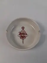 Vintage keramische of porseleinen asbak van de historische Belgische vrijmetselaarsloge Loge L'Amitié uit Kortrijk – kavel bij De Kringwinkel, Waardamme