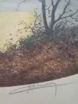 J. Labrador – Originele Kleurenets & Aquatint "Coucher de Soleil" – Handgesigneerd & Epreuve d'Artiste – foto 4 – kavel bij De Kringwinkel, Waardamme