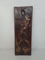 Exclusief Vintage Koperreliëf "Moeder met Kind" 67 cm – Gesigneerd KALEBUKA R – Brutalistisch Afrikaans Koperkunstwerk – kavel bij De Kringwinkel, Waardamme