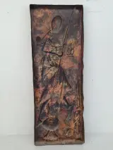 Exclusief Vintage Koperreliëf "Moeder met Kind" 67 cm – Gesigneerd KALEBUKA R – Brutalistisch Afrikaans Koperkunstwerk – foto 3 – kavel bij De Kringwinkel, Waardamme