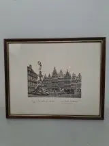 Gelimiteerde & Gesigneerde Prent "Grote markt van Antwerpen" – Daniel Winkelmans (Nr. 171/950) – kavel bij De Kringwinkel, Waardamme