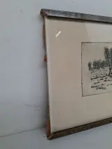 Sfeervolle Originele Ets "Eerste Sneeuw" – Yvan Royon (Eerste Afdruk) – foto 5 – kavel bij De Kringwinkel, Waardamme